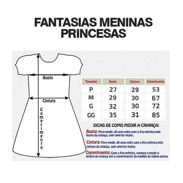 Fantasia infantil feminina Branca de Neve