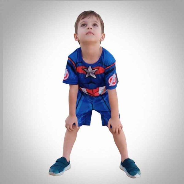 Fantasia infantil Masculina Capitão América - Curta