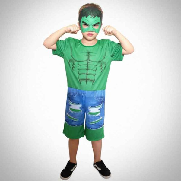 Fantasia infantil Masculina Hulk - Curta
