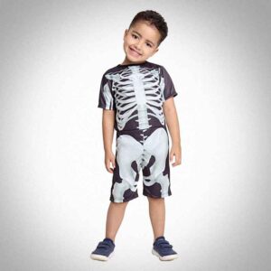 Fantasia infantil Masculina Esqueleto - Curta