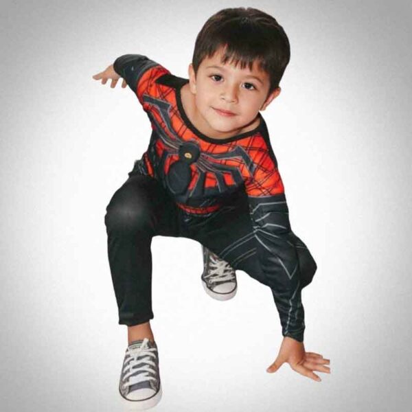 Fantasia infantil Masculina Homem Aranha Preta - Longa