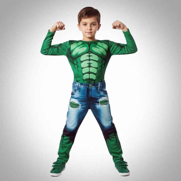 Fantasia infantil Masculina Hulk - Longa