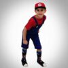 Fantasia infantil Masculina Mario com Botão - Curta