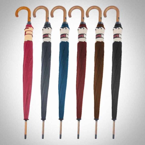 Guarda Chuva Longo Reforçado Cabo de Madeira